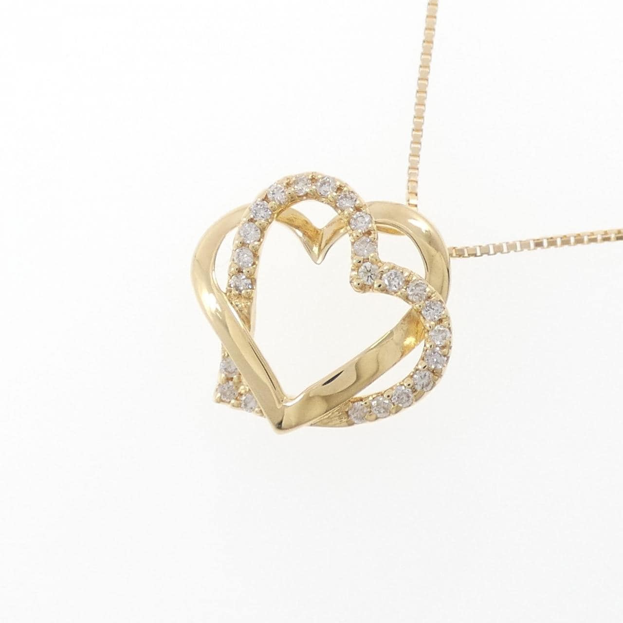 K18YG heart Diamond necklace 0.15CT