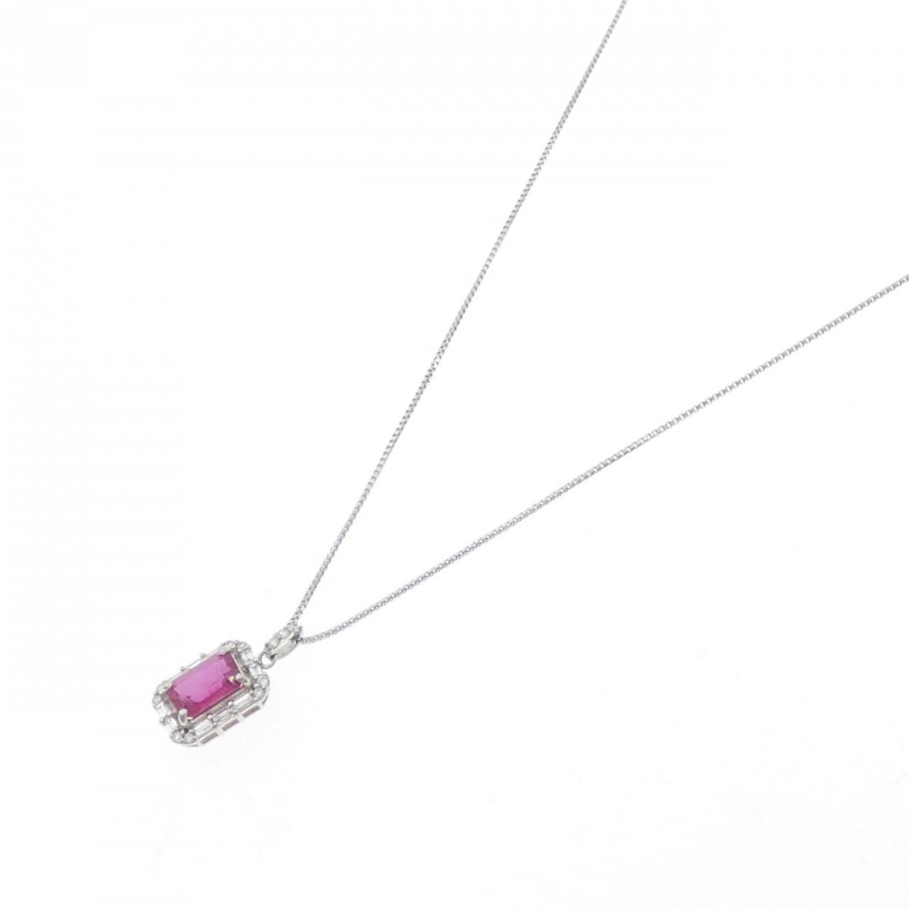 【新品】PT900/PT850 ルビー ネックレス 0.70CT