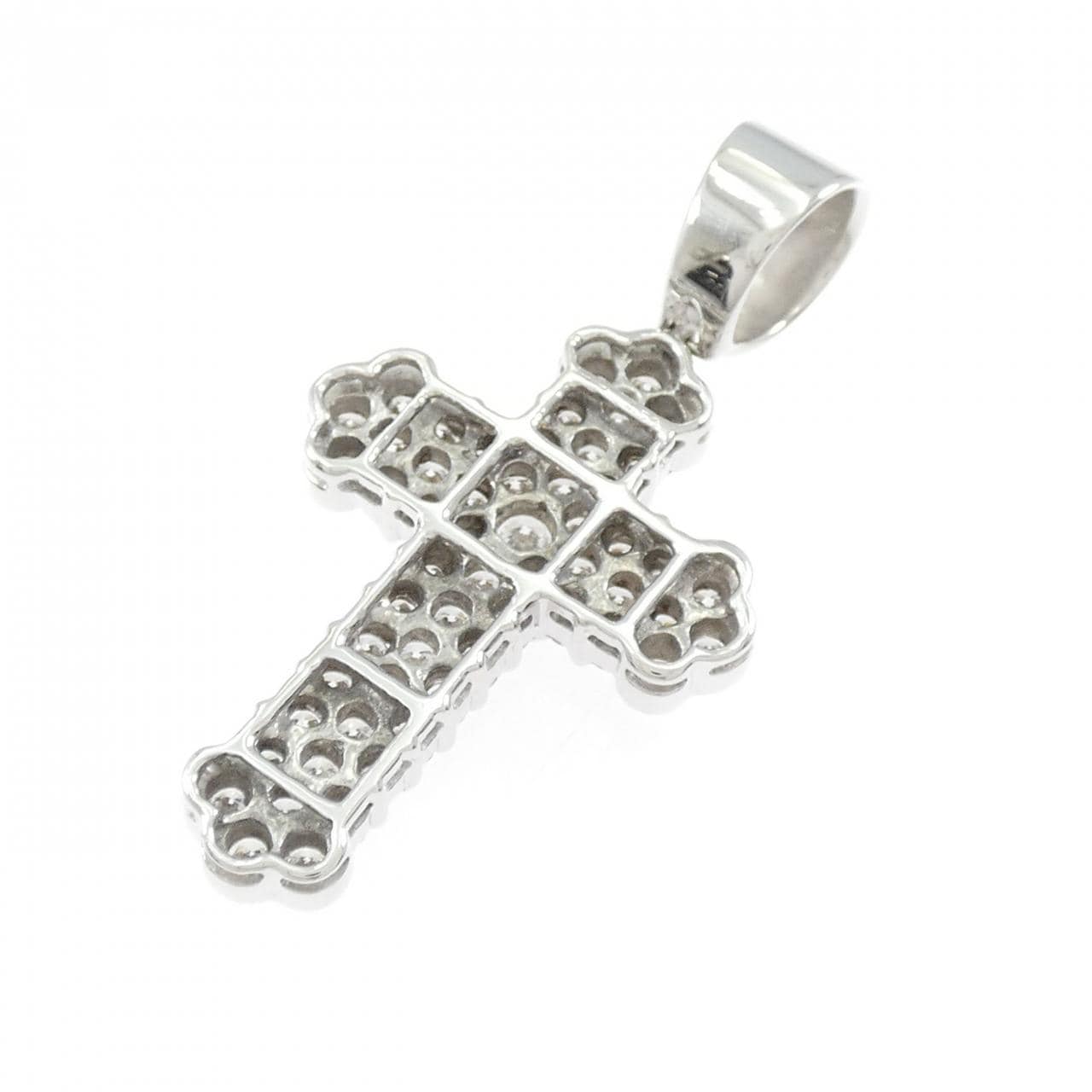 K18WG クロス ダイヤモンド ペンダント 2.50CT