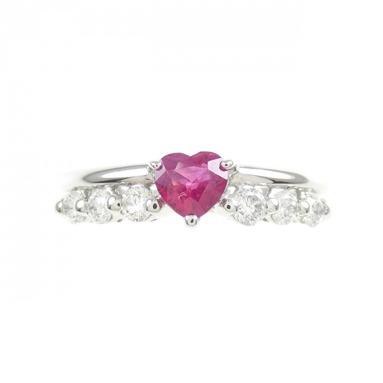 PT900 ハート ルビー リング 0.31CT