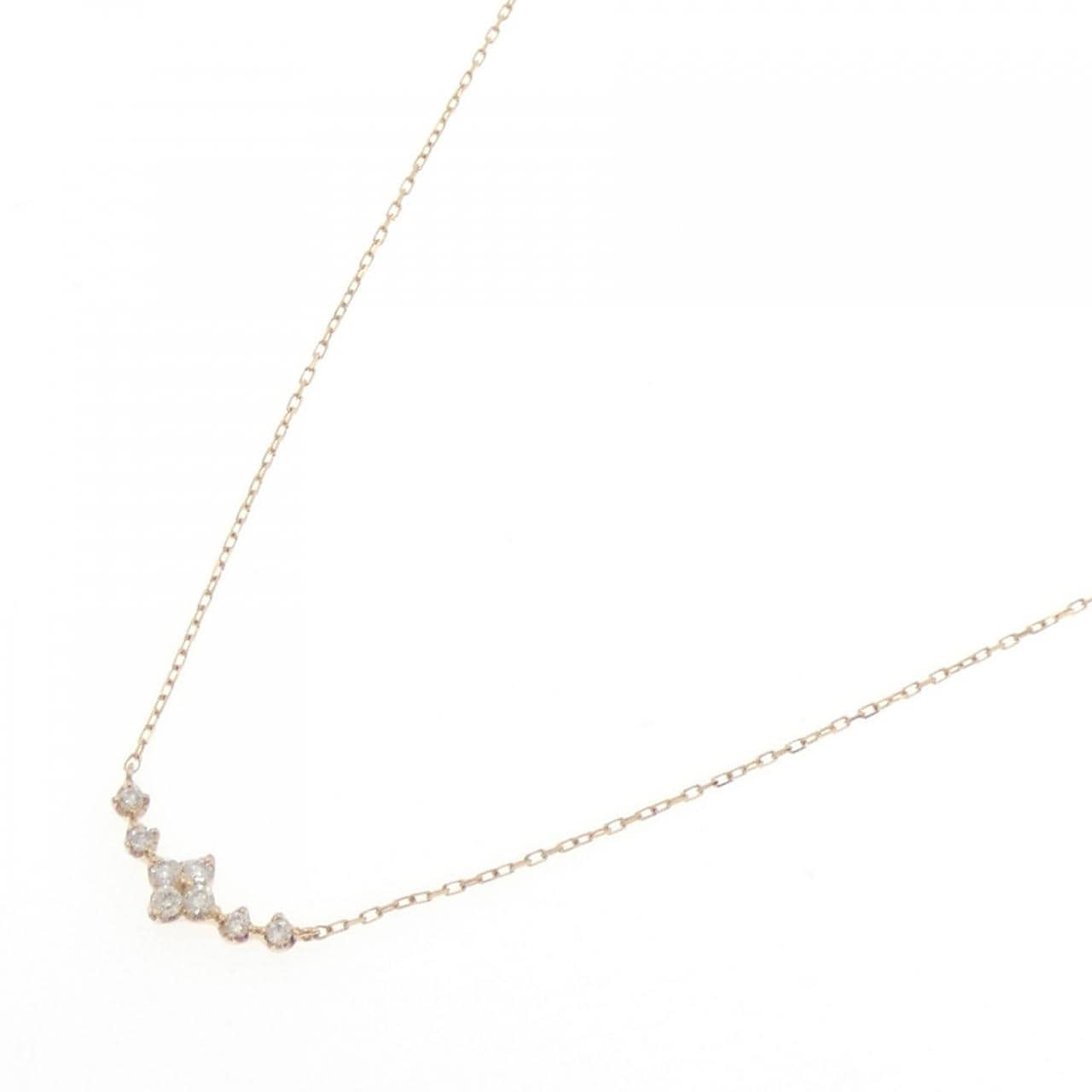 クミキョク フラワー ダイヤモンド ネックレス 0.13CT
