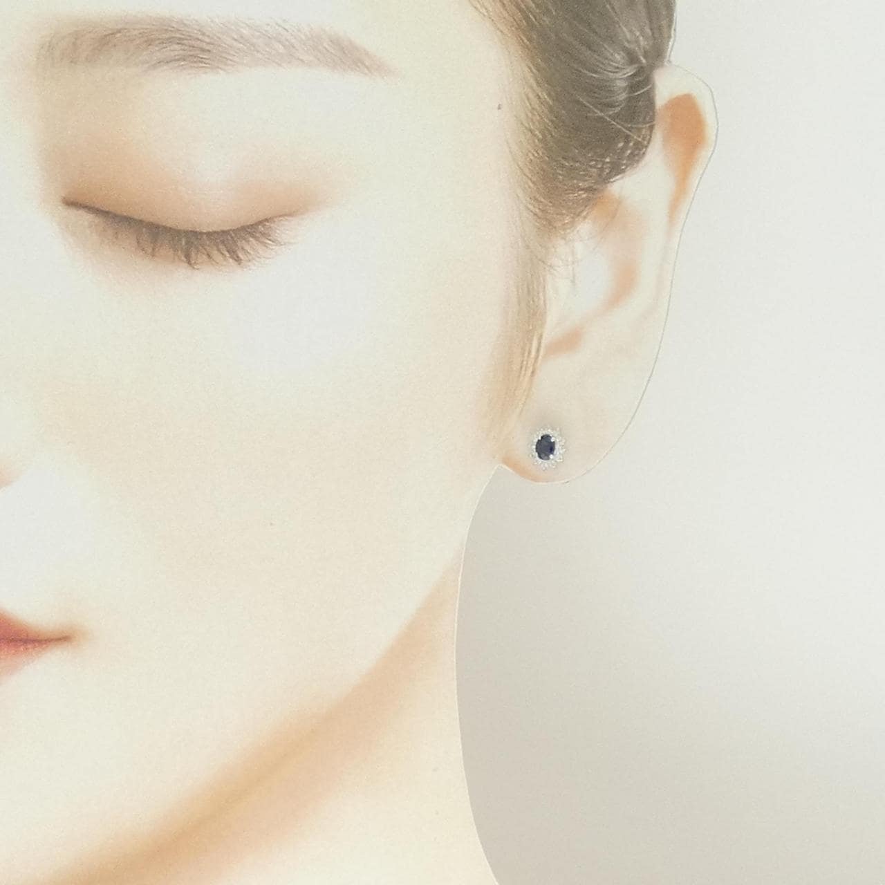 K18WG サファイヤ ピアス