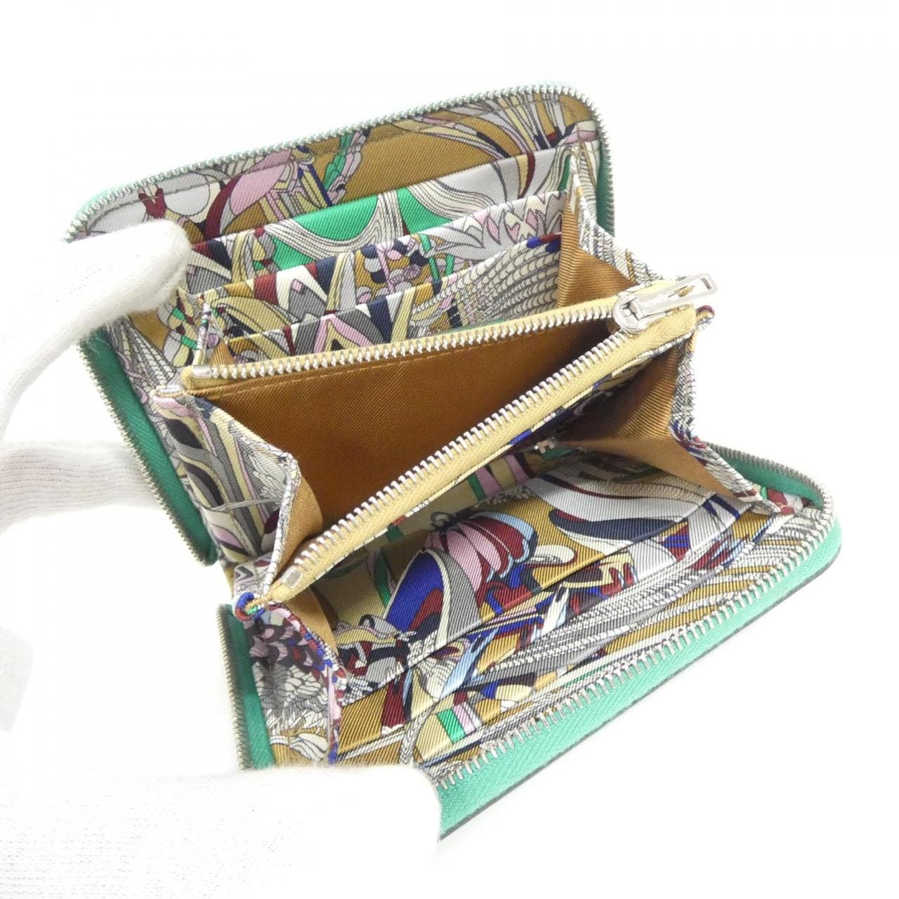 エルメス FANTAISIE BOTANIQUE シルク イン コンパクト 080204CK 財布
