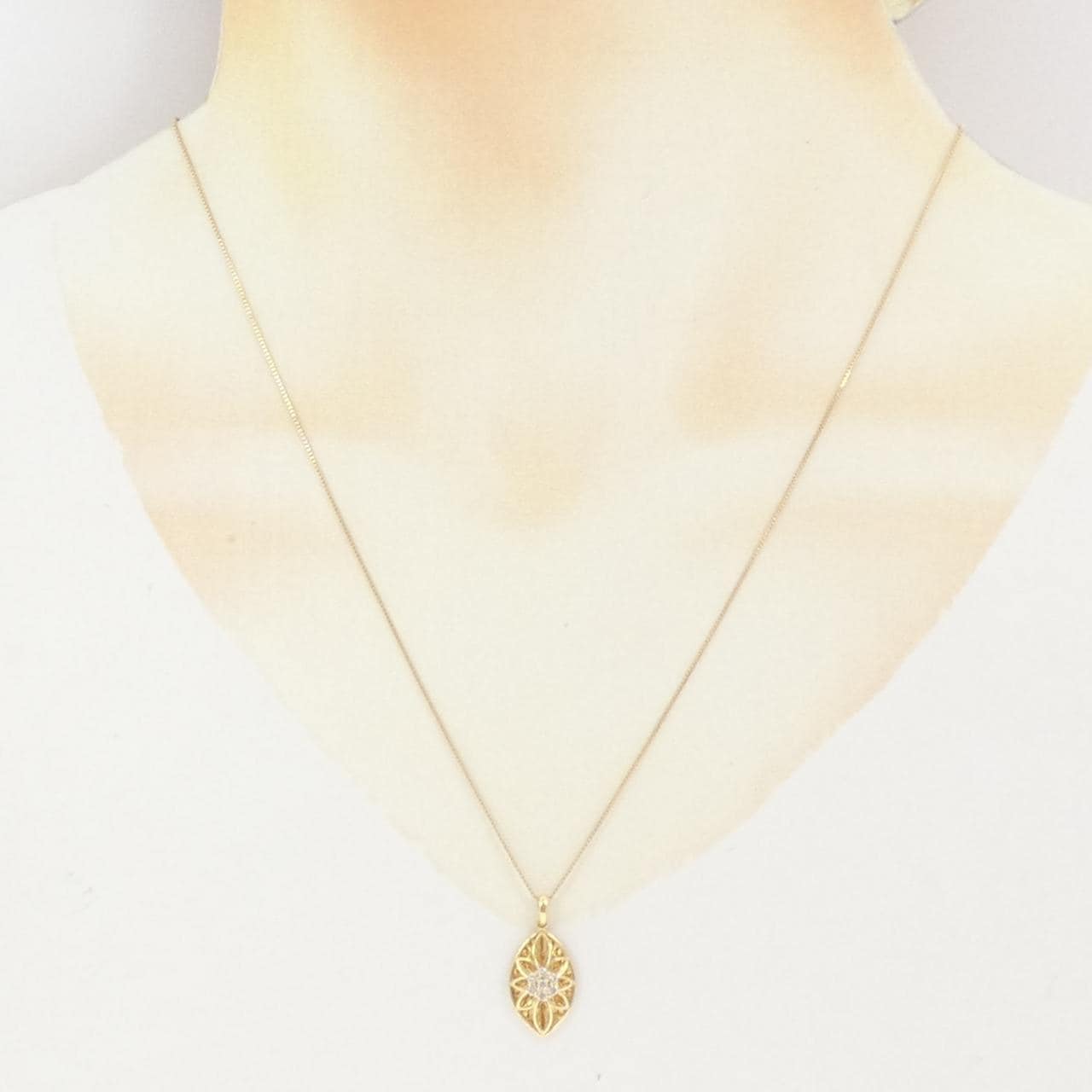 K18YG ダイヤモンド ネックレス 0.10CT