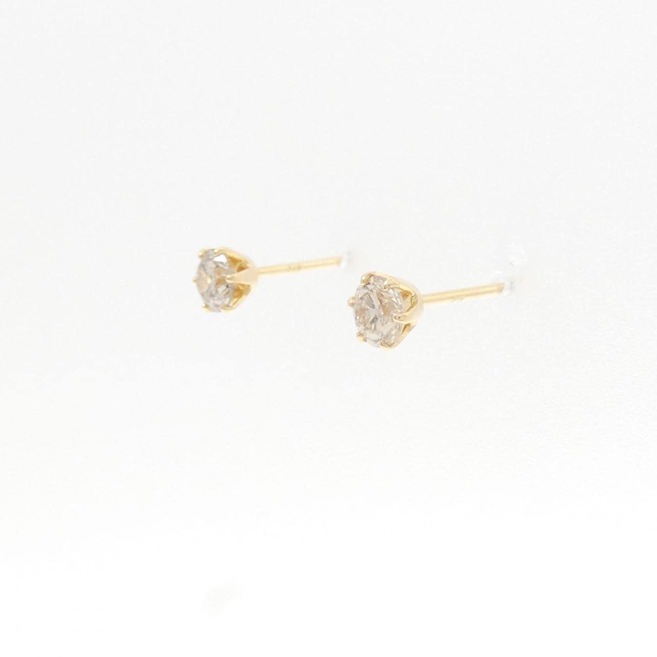 K18YG ソリティア ダイヤモンド ピアス 0.46CT
