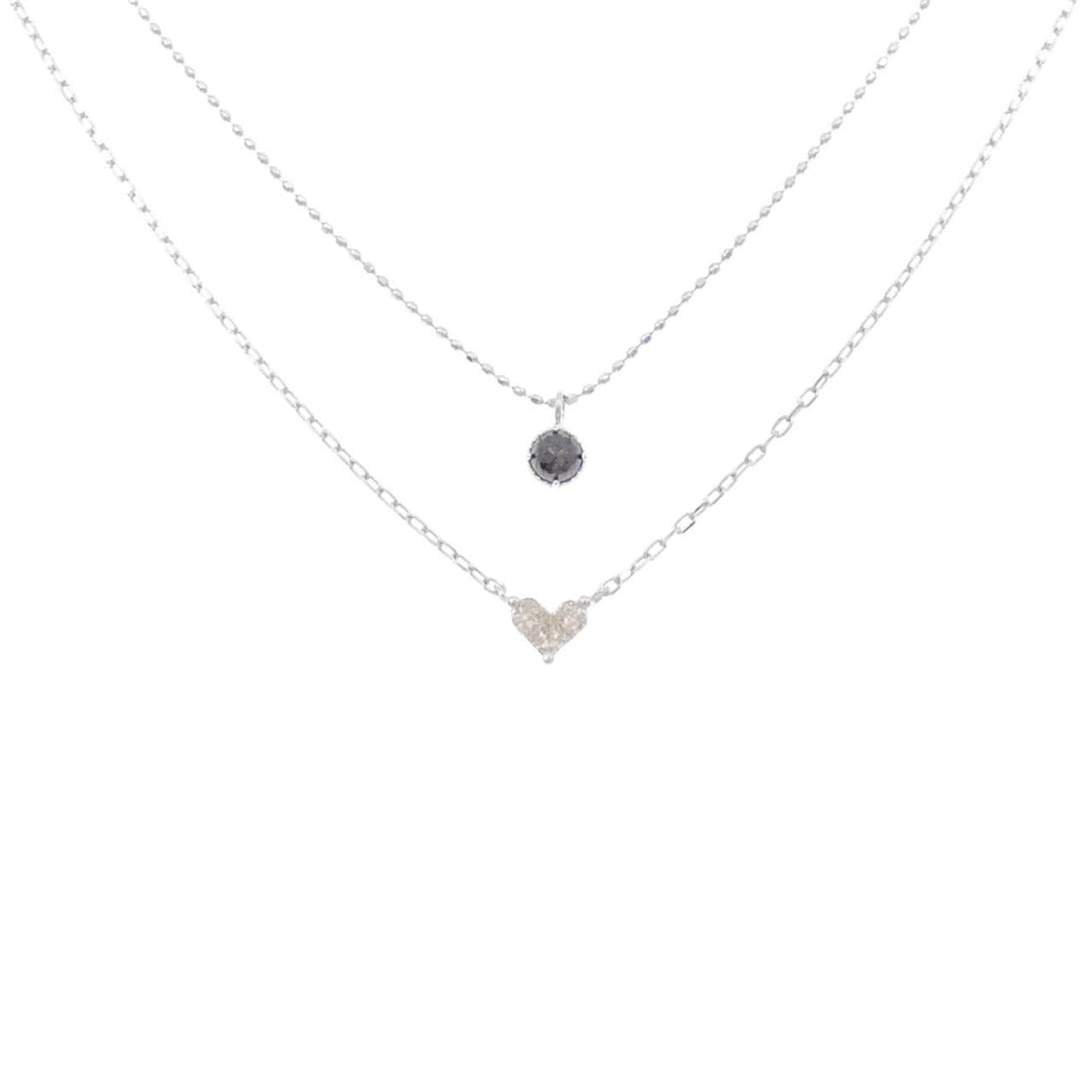K10WG ハート ダイヤモンド ネックレス 0.15CT