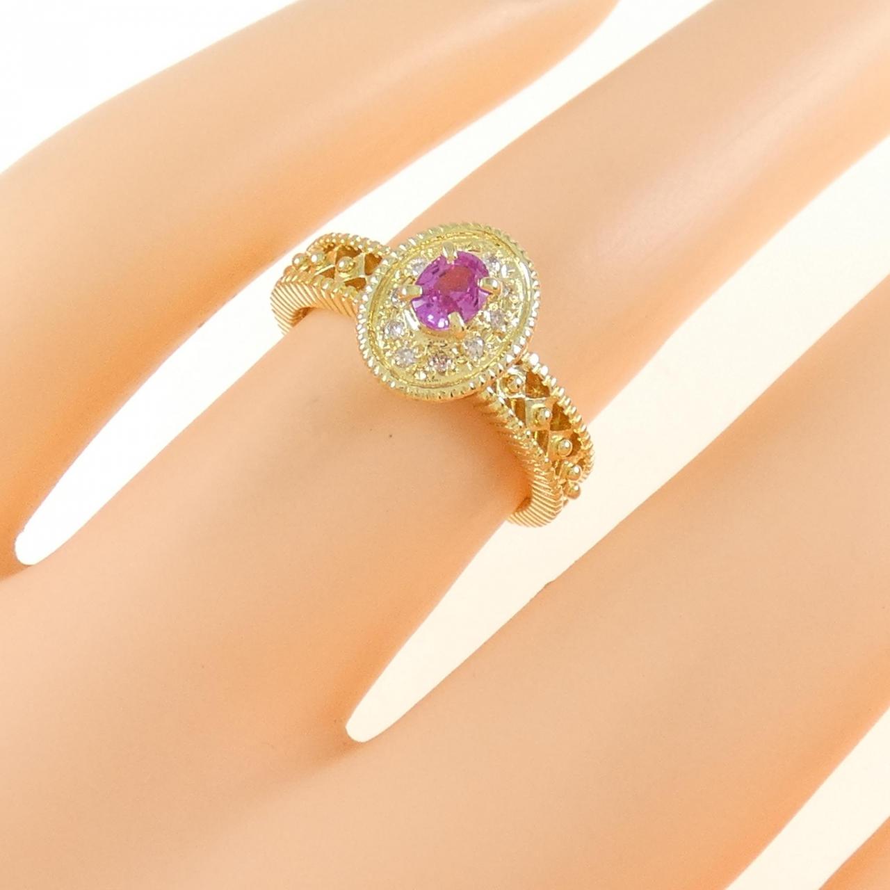 K18YG サファイヤ リング 0.22CT