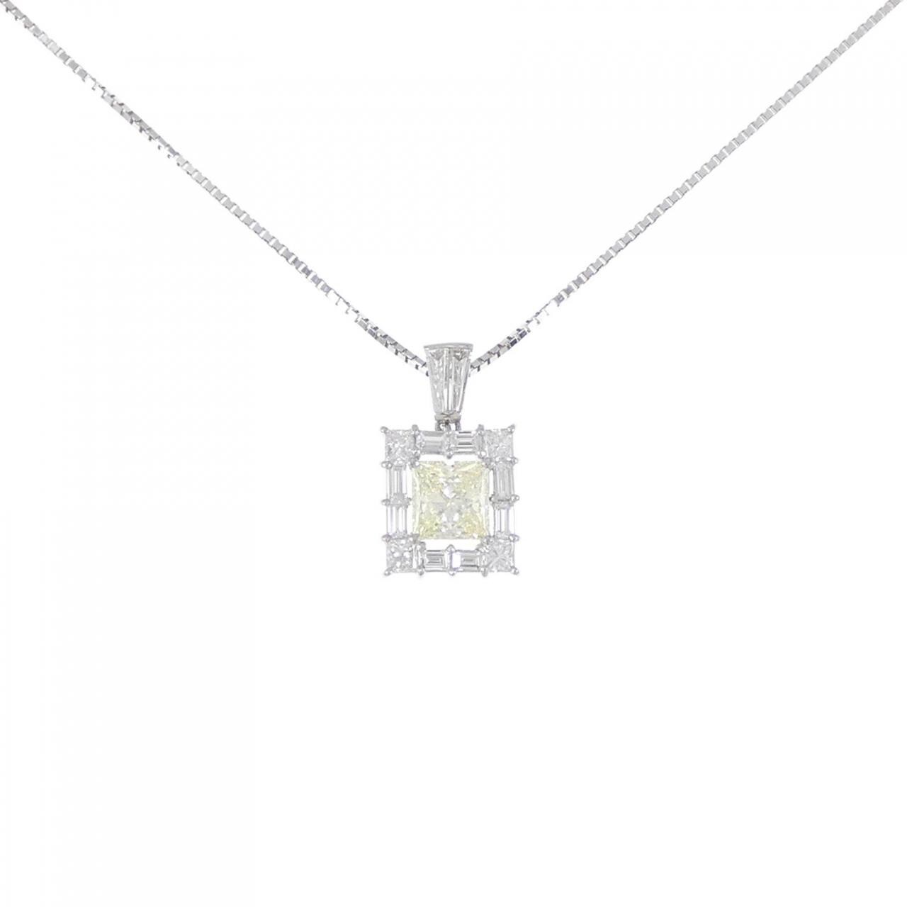 PT ダイヤモンド ネックレス 1.315CT VLY VS2 プリンセスカット