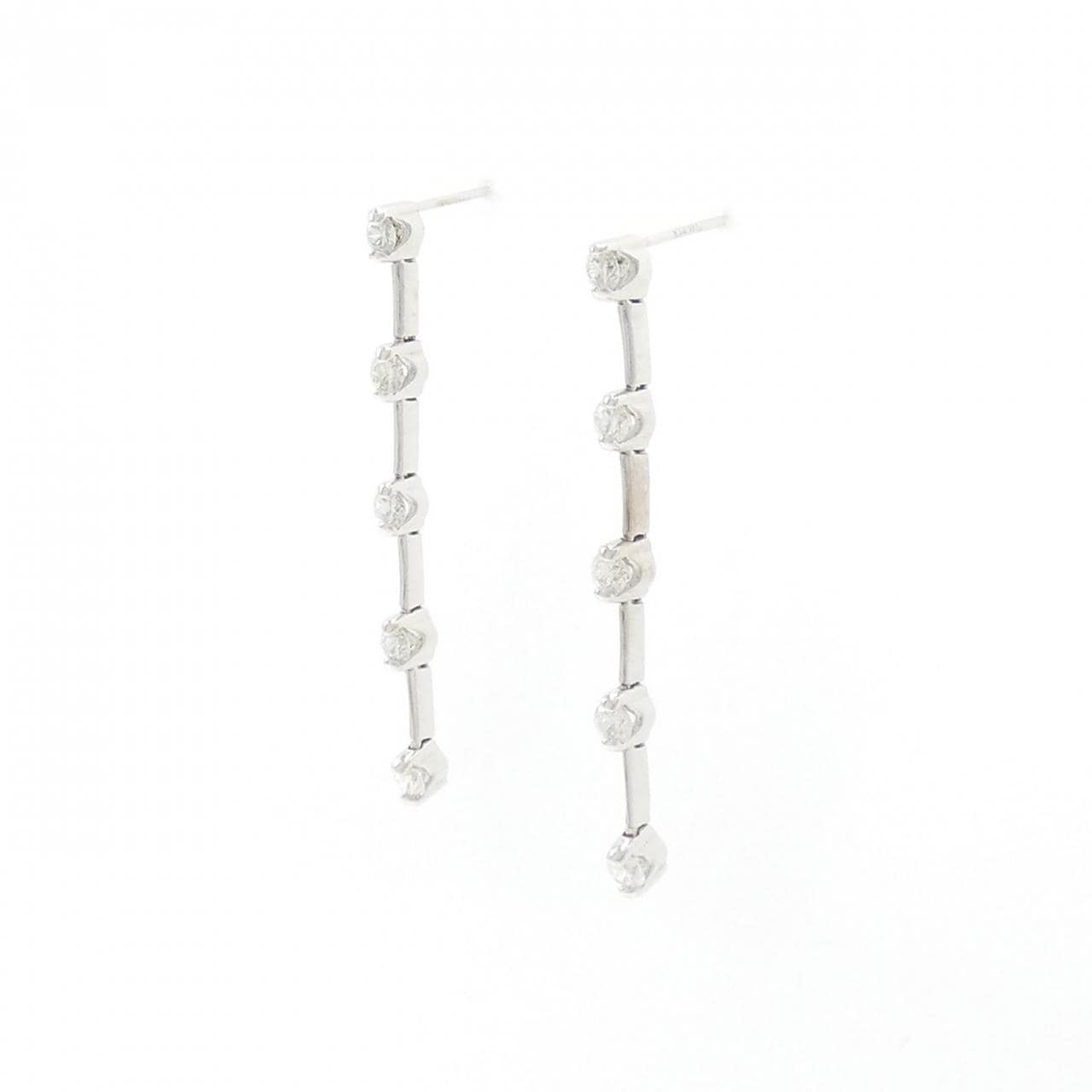 K18WG/K14WG ダイヤモンド ピアス 0.70CT