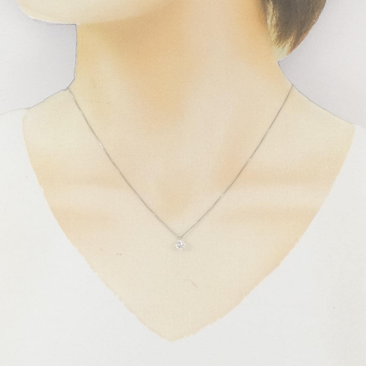 PT900/PT850 ソリティア ダイヤモンド ネックレス 0.383CT