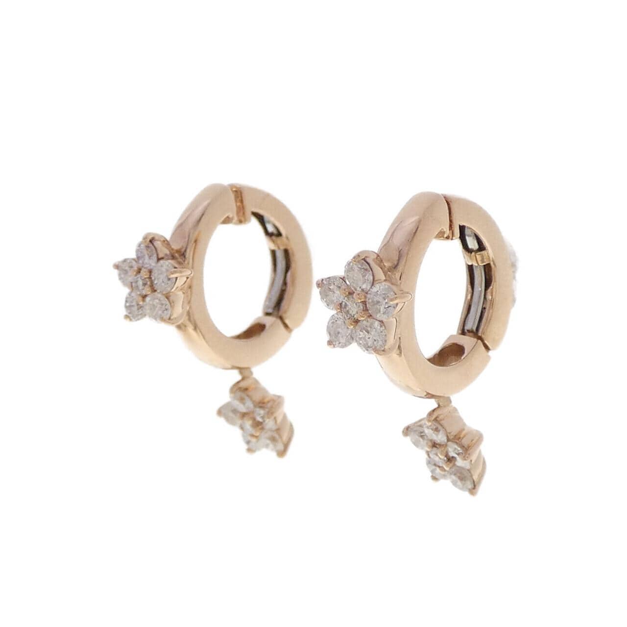 ポンテヴェキオ フラワー ダイヤモンド イヤリング 0.50CT