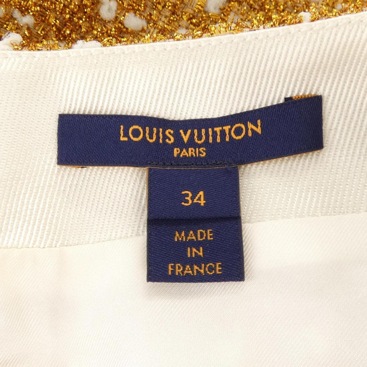 ルイヴィトン LOUIS VUITTON ゴールドツイードペプラムトップ FNTO78RH3 トップス