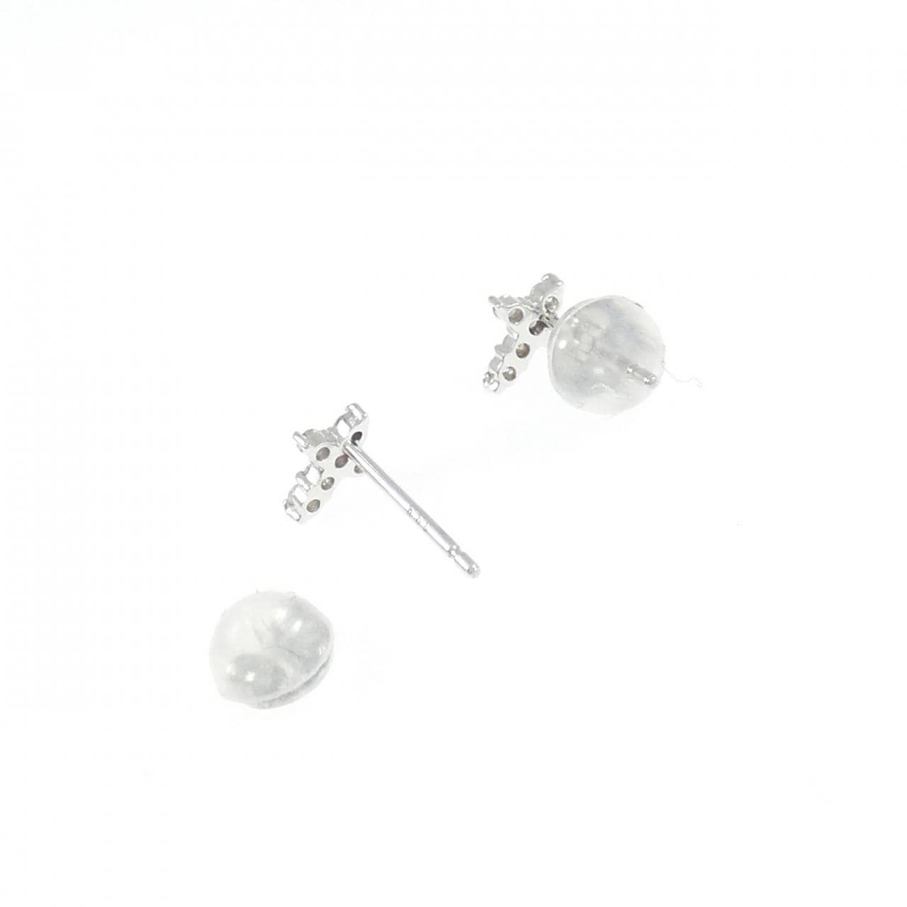 PT900 クロス ダイヤモンド ピアス 0.10CT