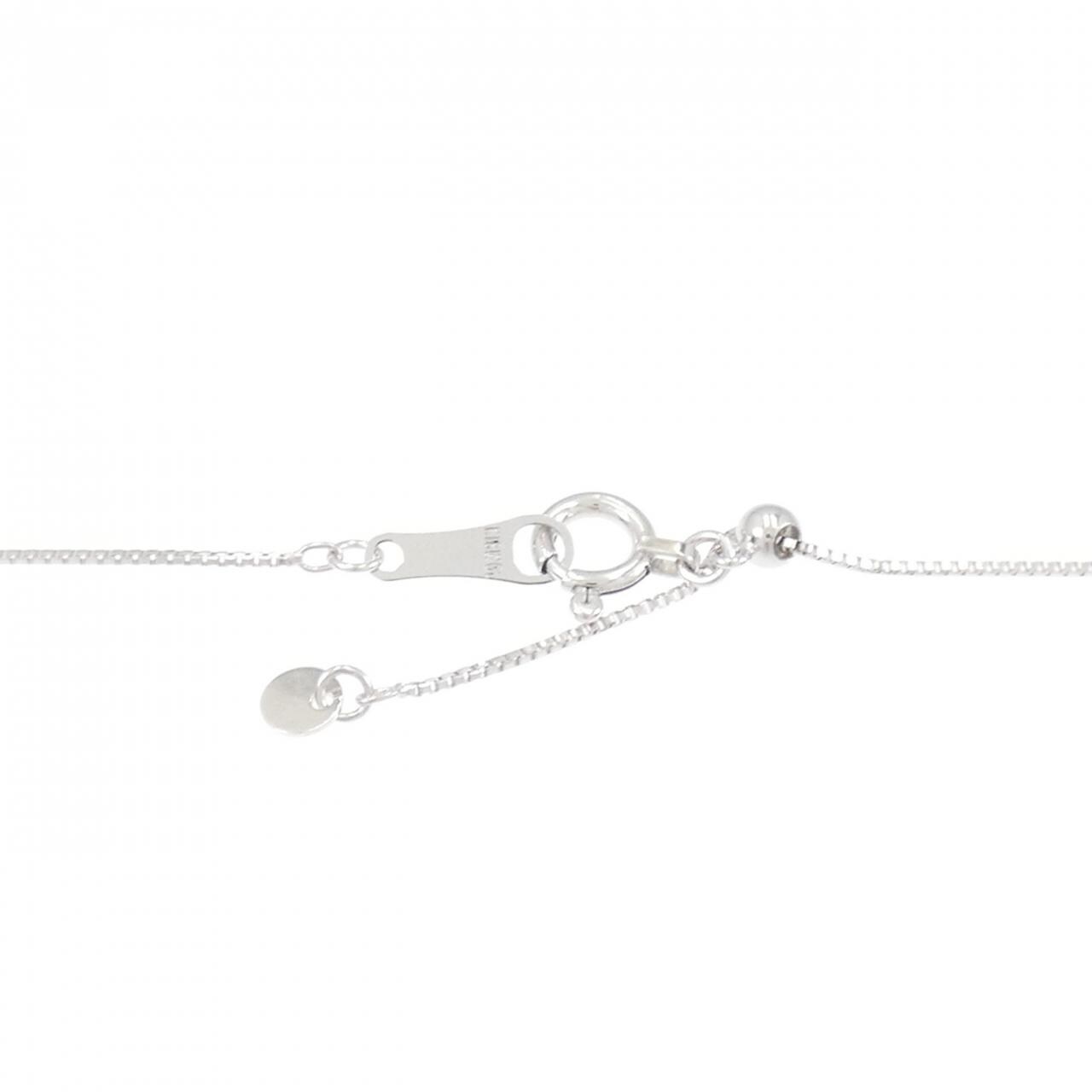 K18WG フラワー ダイヤモンド ネックレス 0.53CT