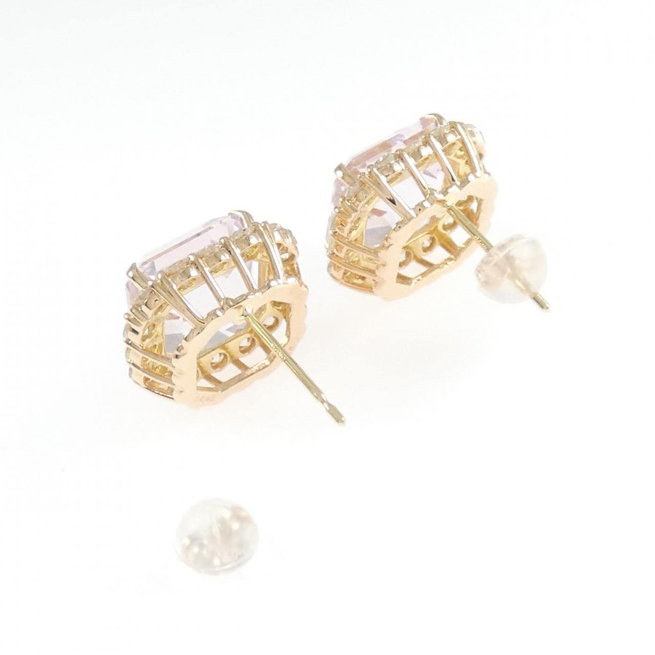 K18PG クンツァイト ピアス 12.45CT