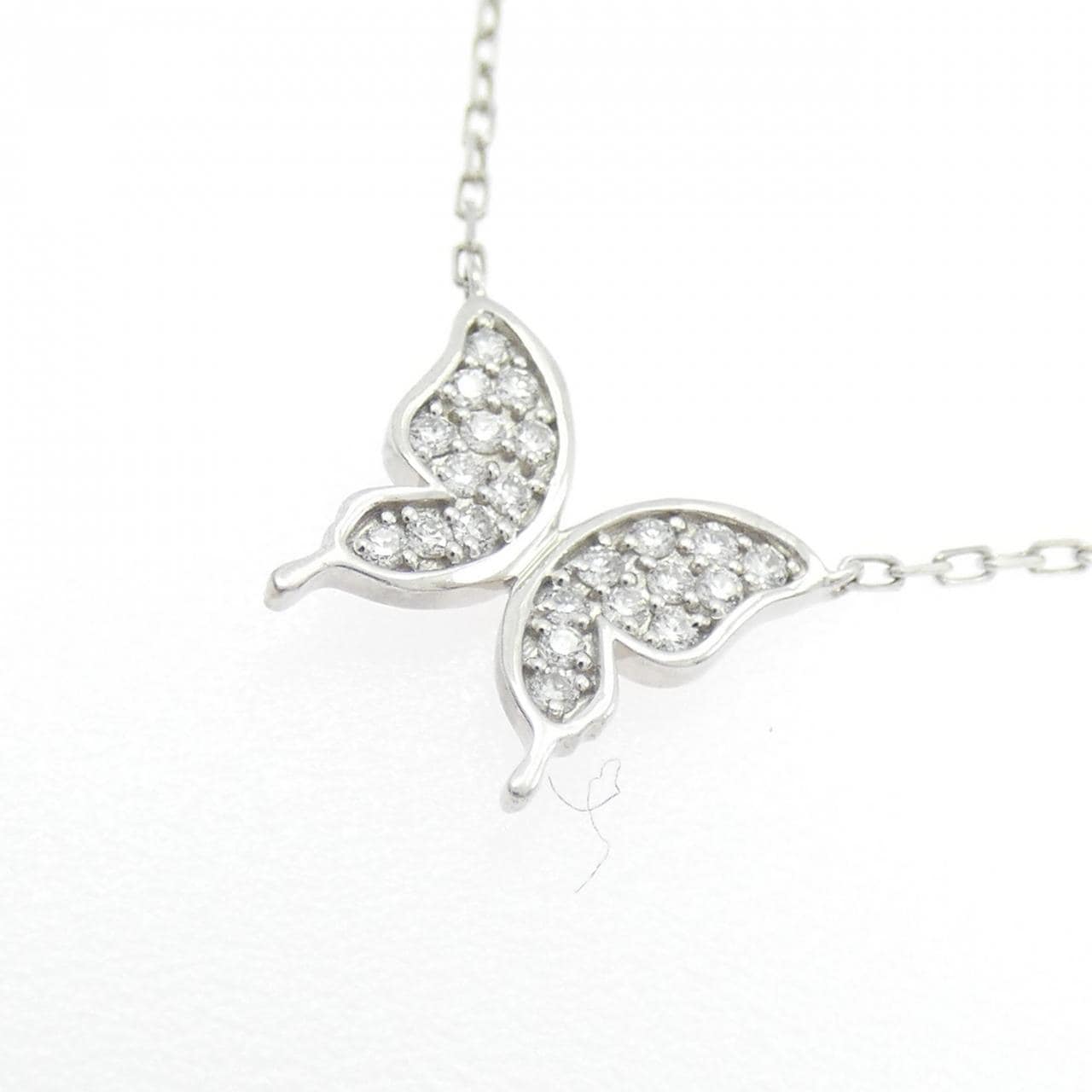 PT950/PT850 バタフライ ダイヤモンド ネックレス 0.07CT