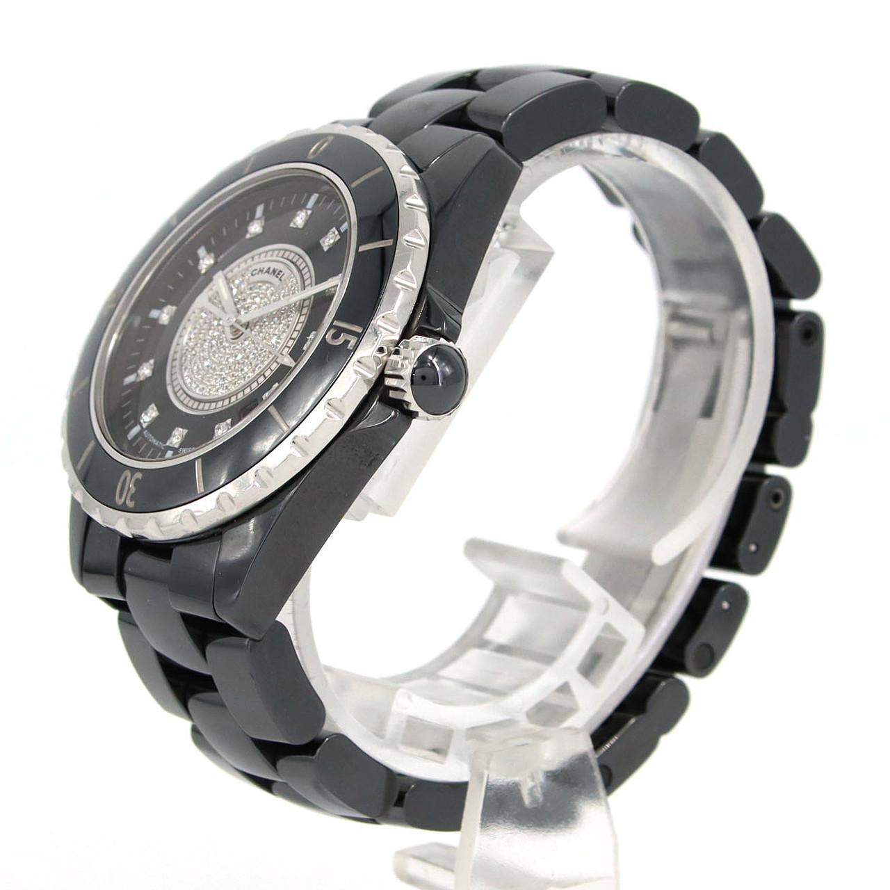 【ノーメンテナンス還元価格】シャネル J12 38mmセラミック･12P･センターパヴェ H1757 セラミック 自動巻