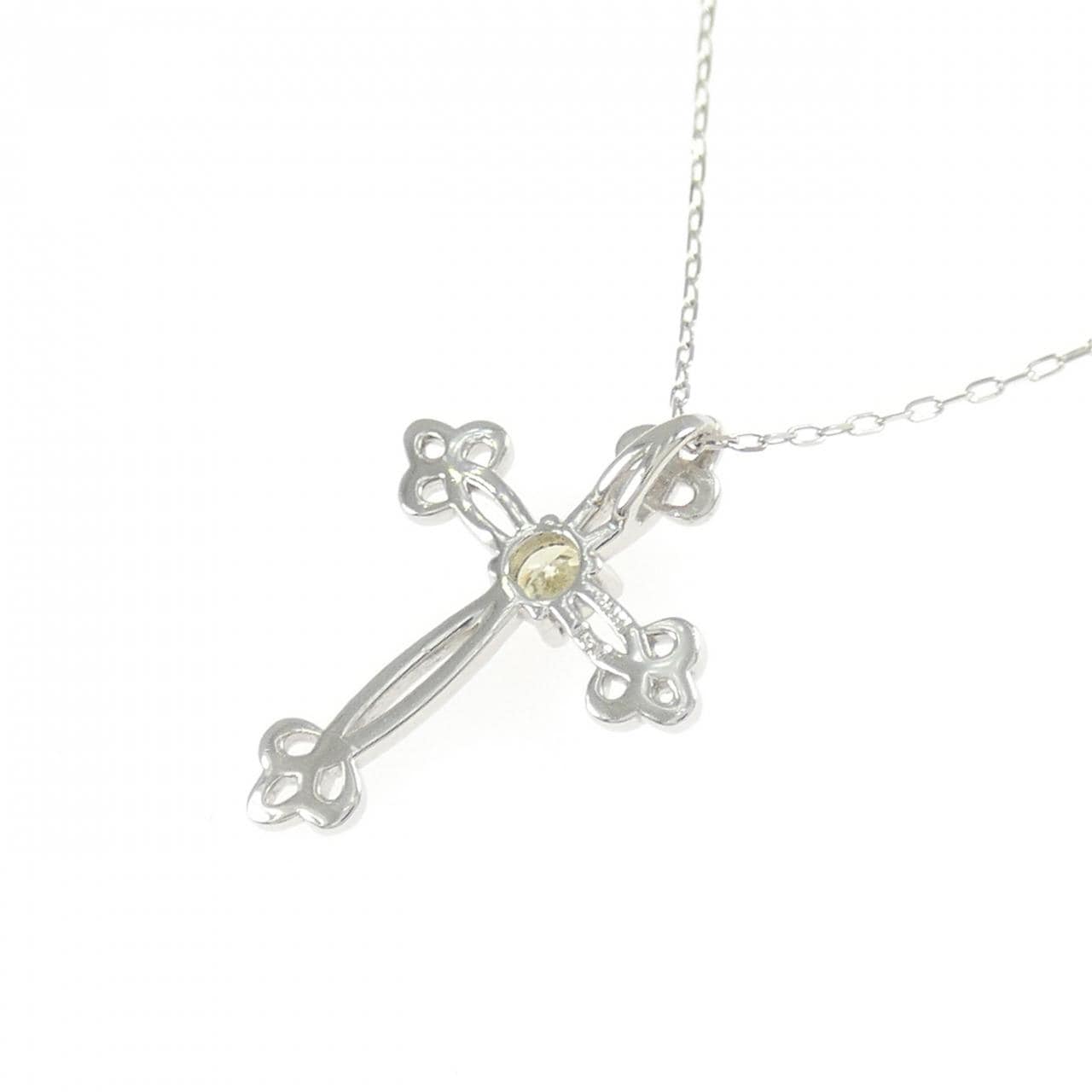 PT950/PT850 クロス ダイヤモンド ネックレス 0.10CT