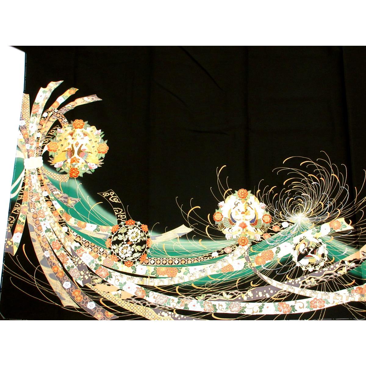 【未使用品】留袖　Ｋａｎｓａｉ　友禅金彩加工　下り藤