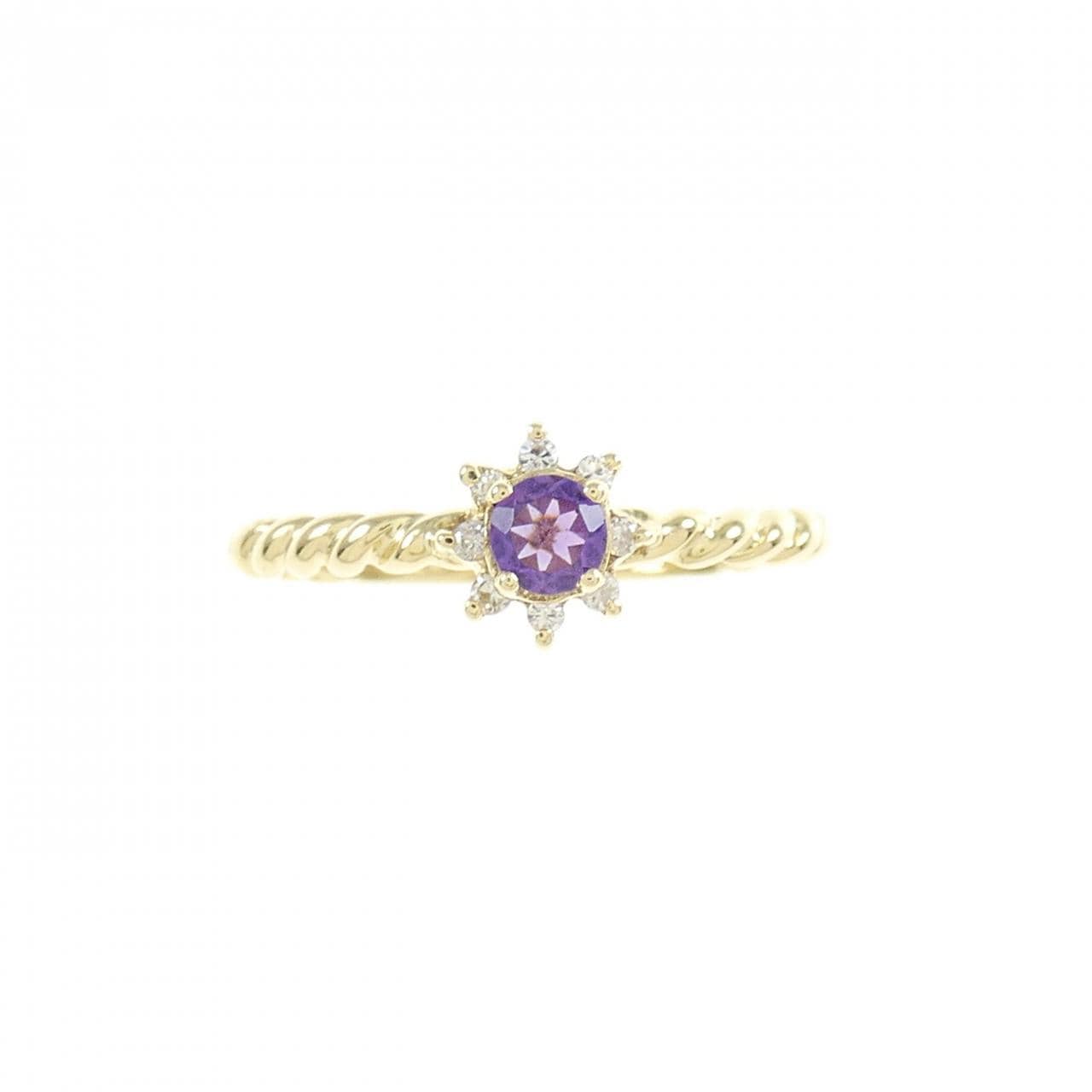 K18YG花朵紫水晶戒指