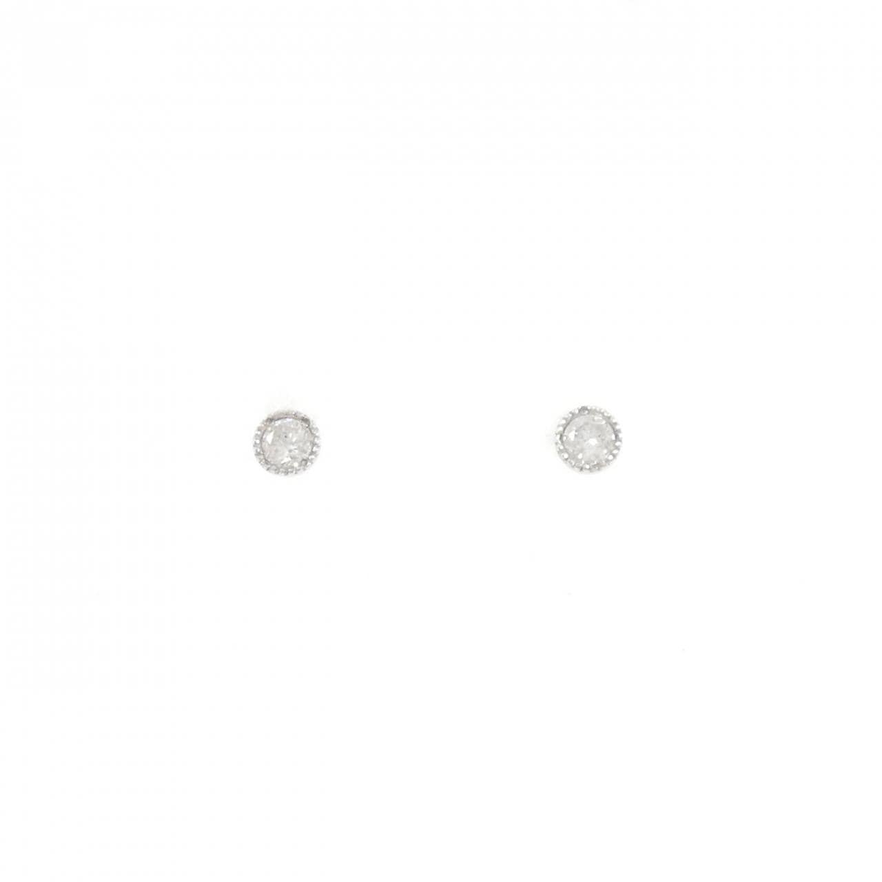 K10WG ダイヤモンド ピアス 0.12CT