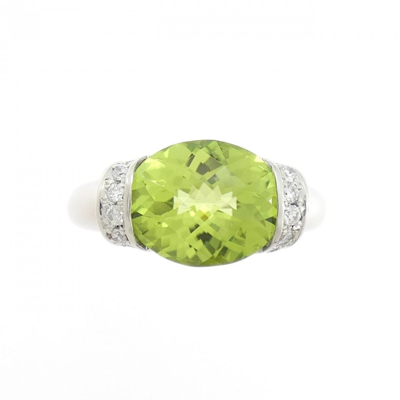 PT900 ペリドット リング 3.76CT