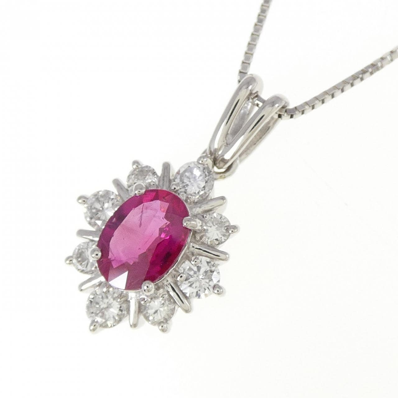 PT900/PT850 ルビー ネックレス 0.90CT ビルマ産
