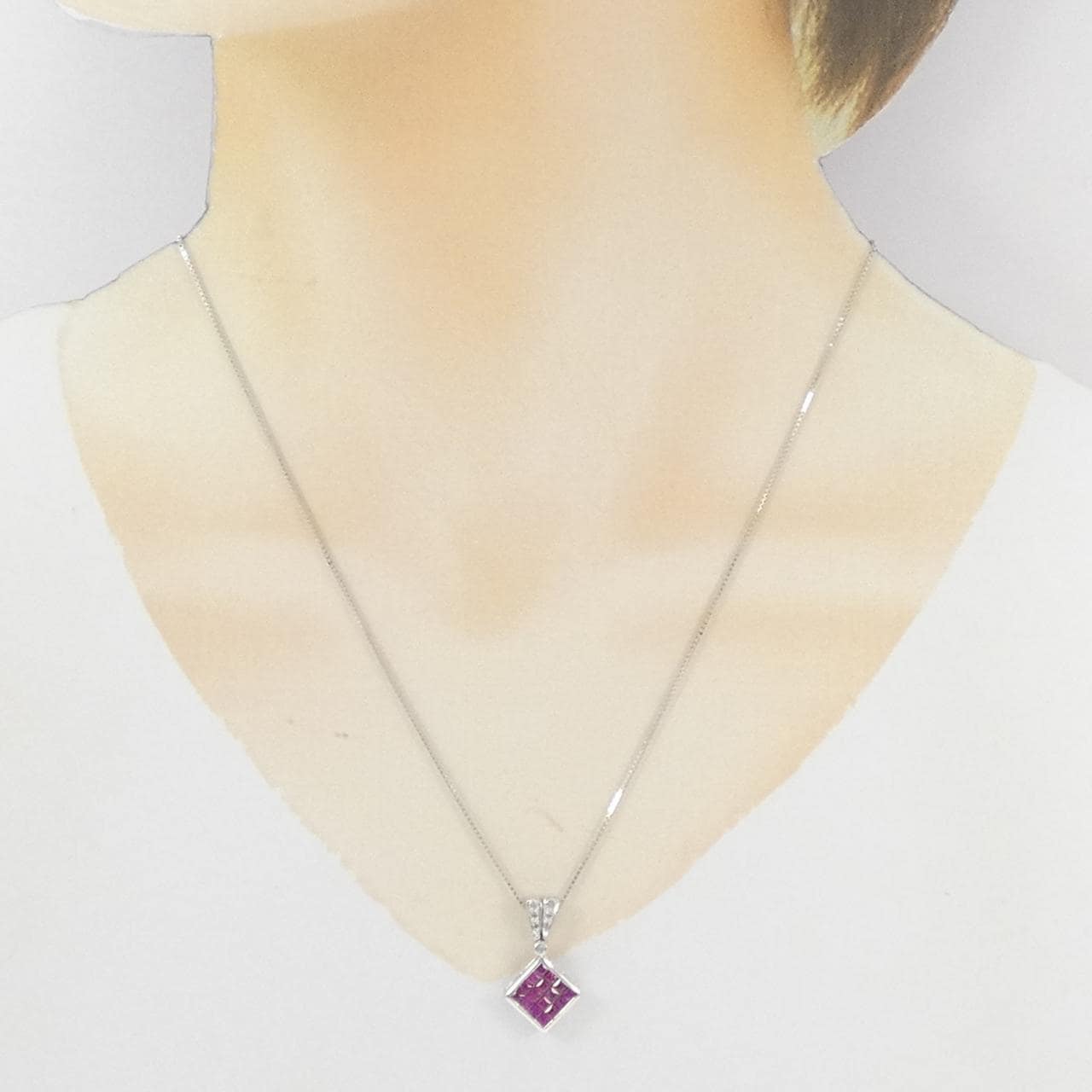 K18WG 2WAY ルビー ネックレス 1.10CT