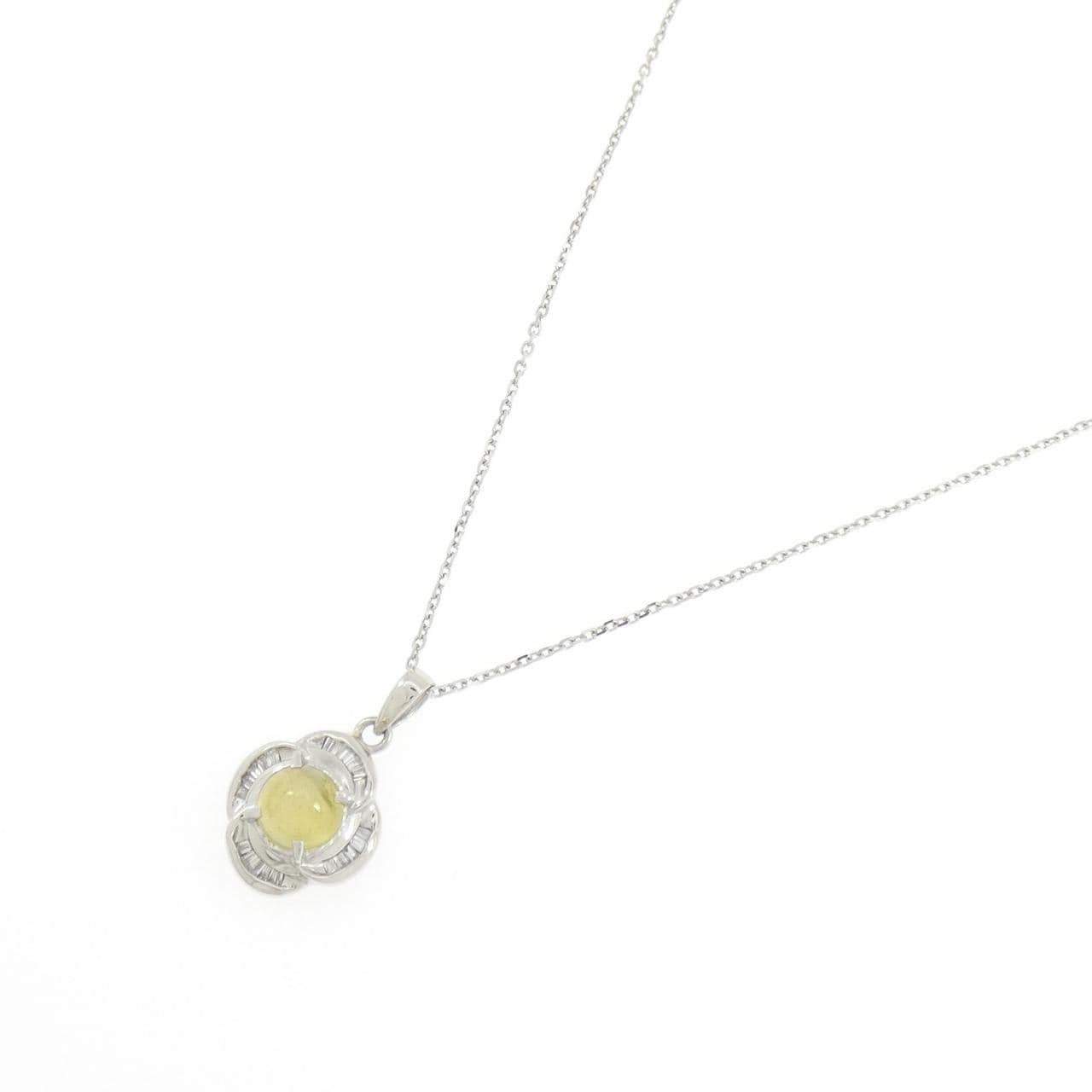 PT900/PT850 クリソベリルキャッツアイ ネックレス 1.827CT