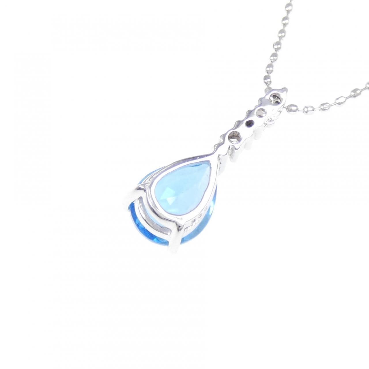 K18WG ブルートパーズ ネックレス