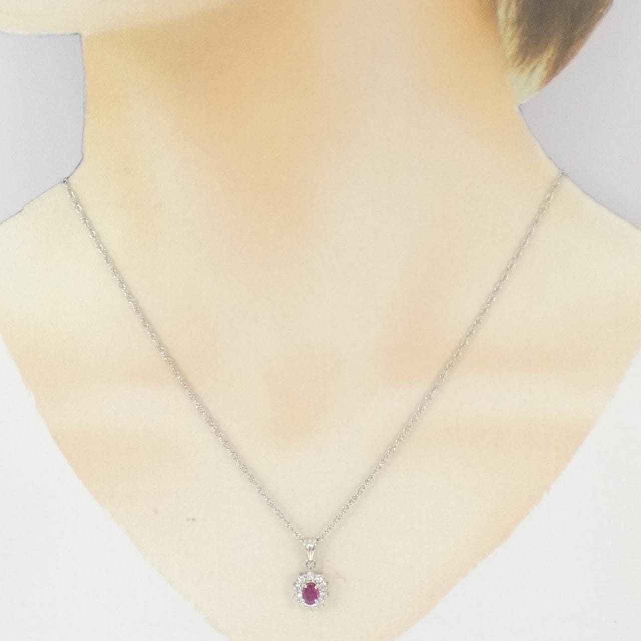 PT/PT850 ルビー ネックレス 0.47CT