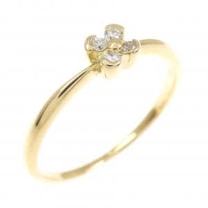 K18YG フラワー ダイヤモンド リング 0.07CT