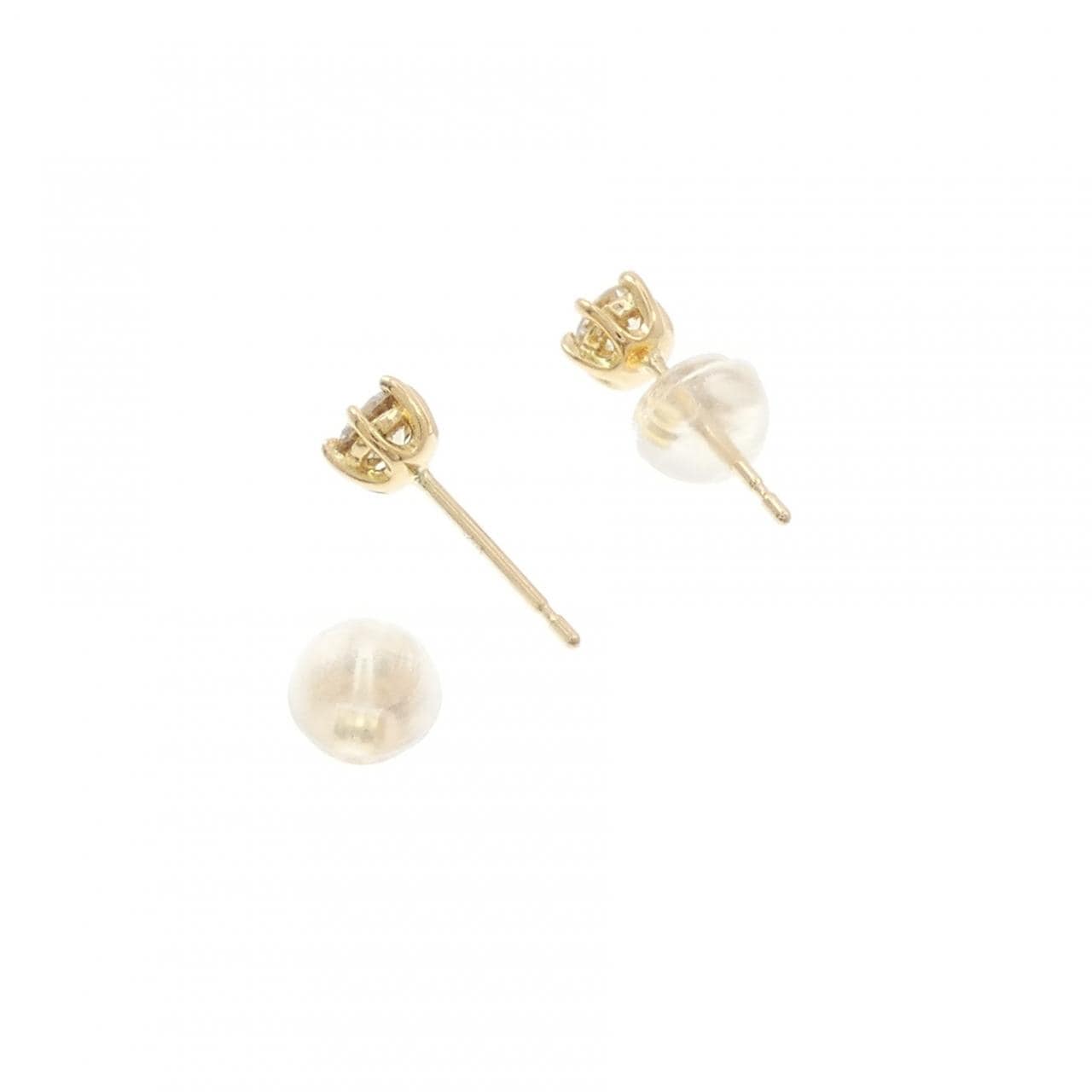 K18YG ソリティア ダイヤモンド ピアス