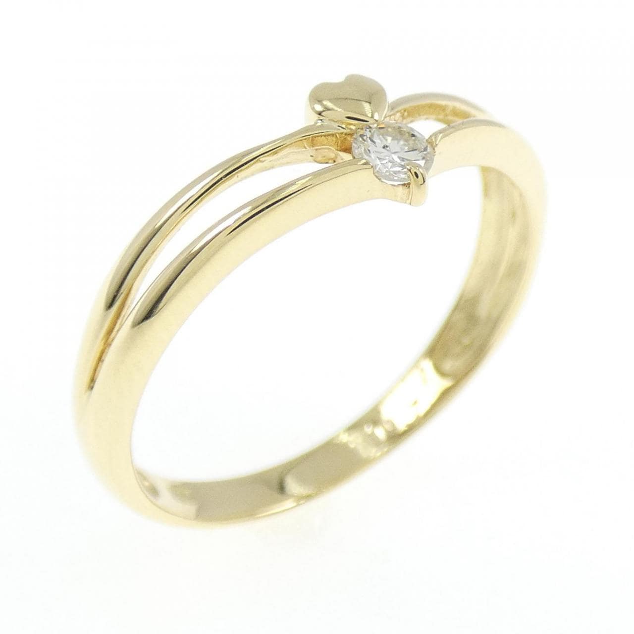 K18YG心形钻石戒指0.07CT