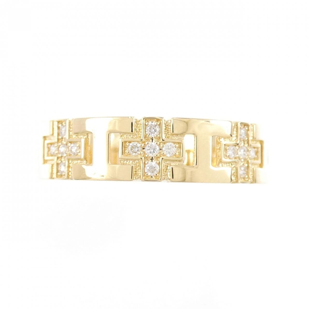K18YG十字鑽石指0.10CT