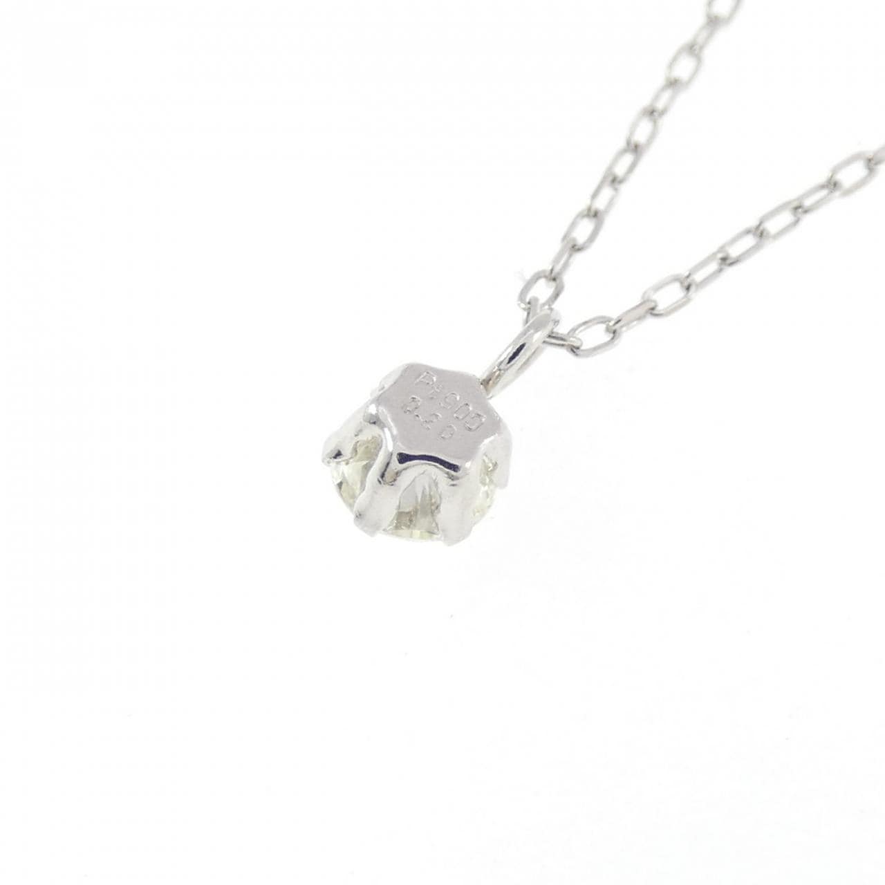 PT900/PT850 ソリティア ダイヤモンド ネックレス 0.20CT