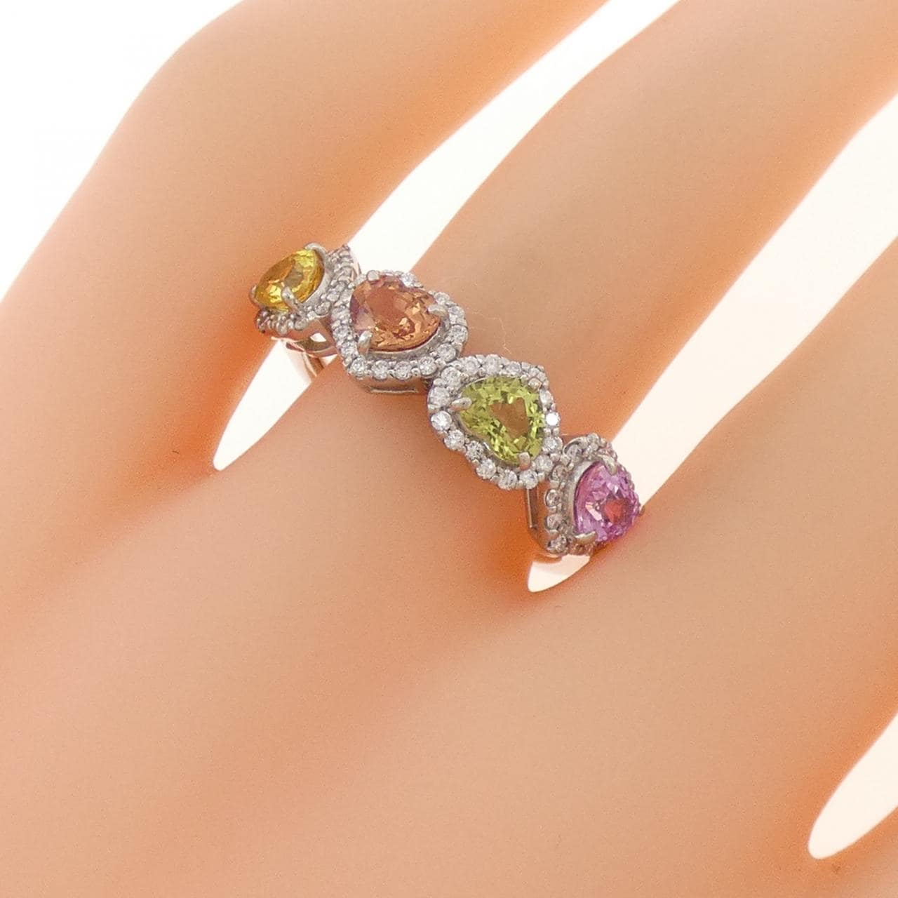 PT950 ハート サファイヤ リング 1.36CT