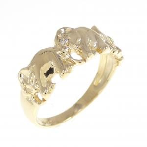 K18YG エレファント ダイヤモンド リング 0.01CT