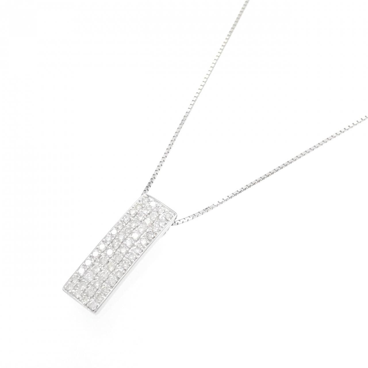 K18WG パヴェ ダイヤモンド ネックレス 1.04CT