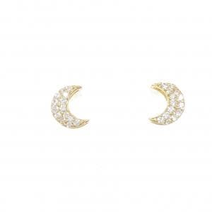 【リメイク】K18YG ムーン ダイヤモンド ピアス 0.20CT