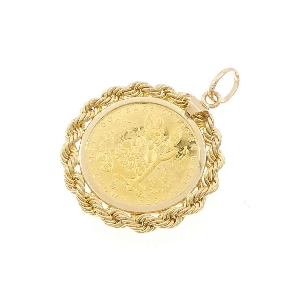 K18YG(枠) コイン ペンダント