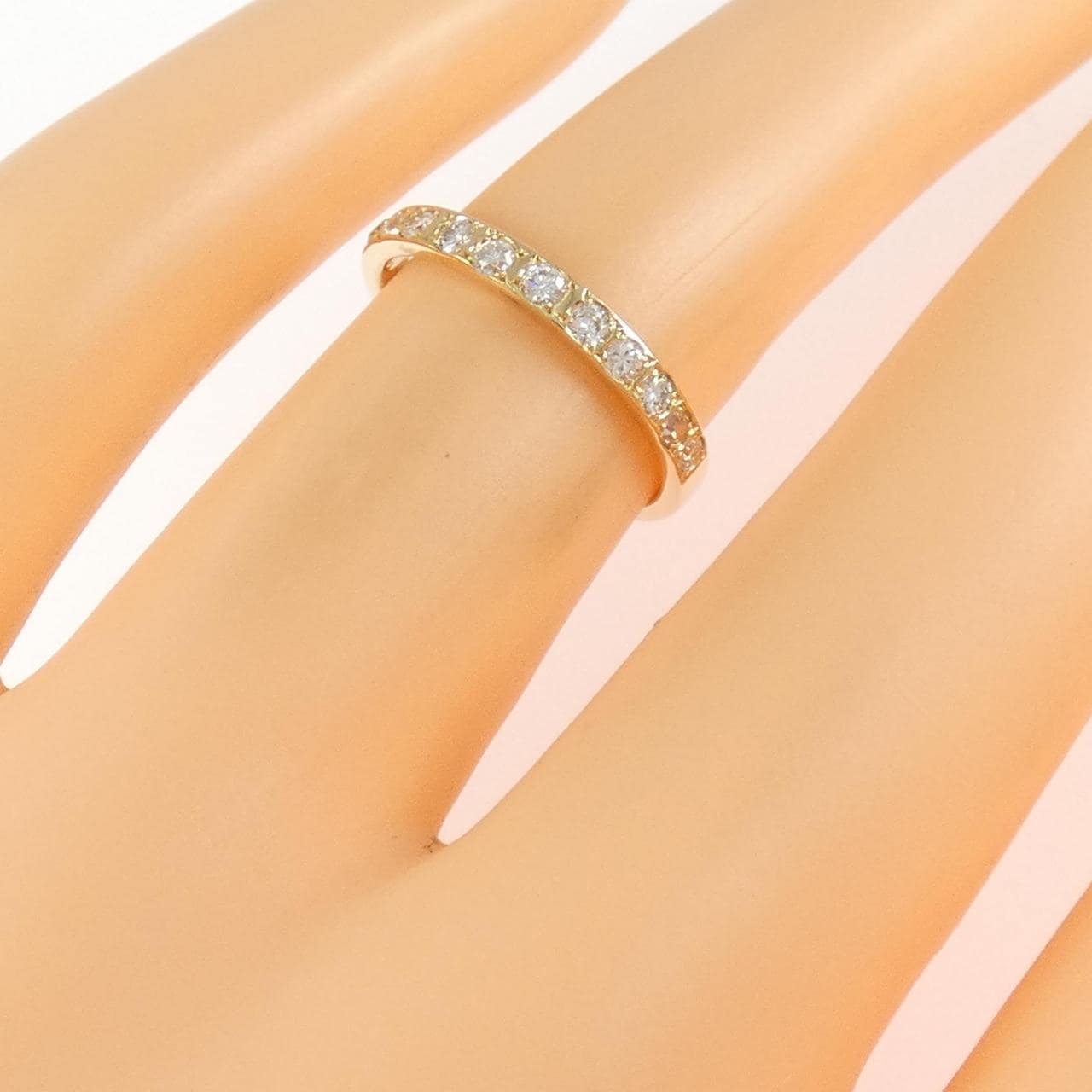 K18YG ハーフエタニティ ダイヤモンド リング 0.15CT