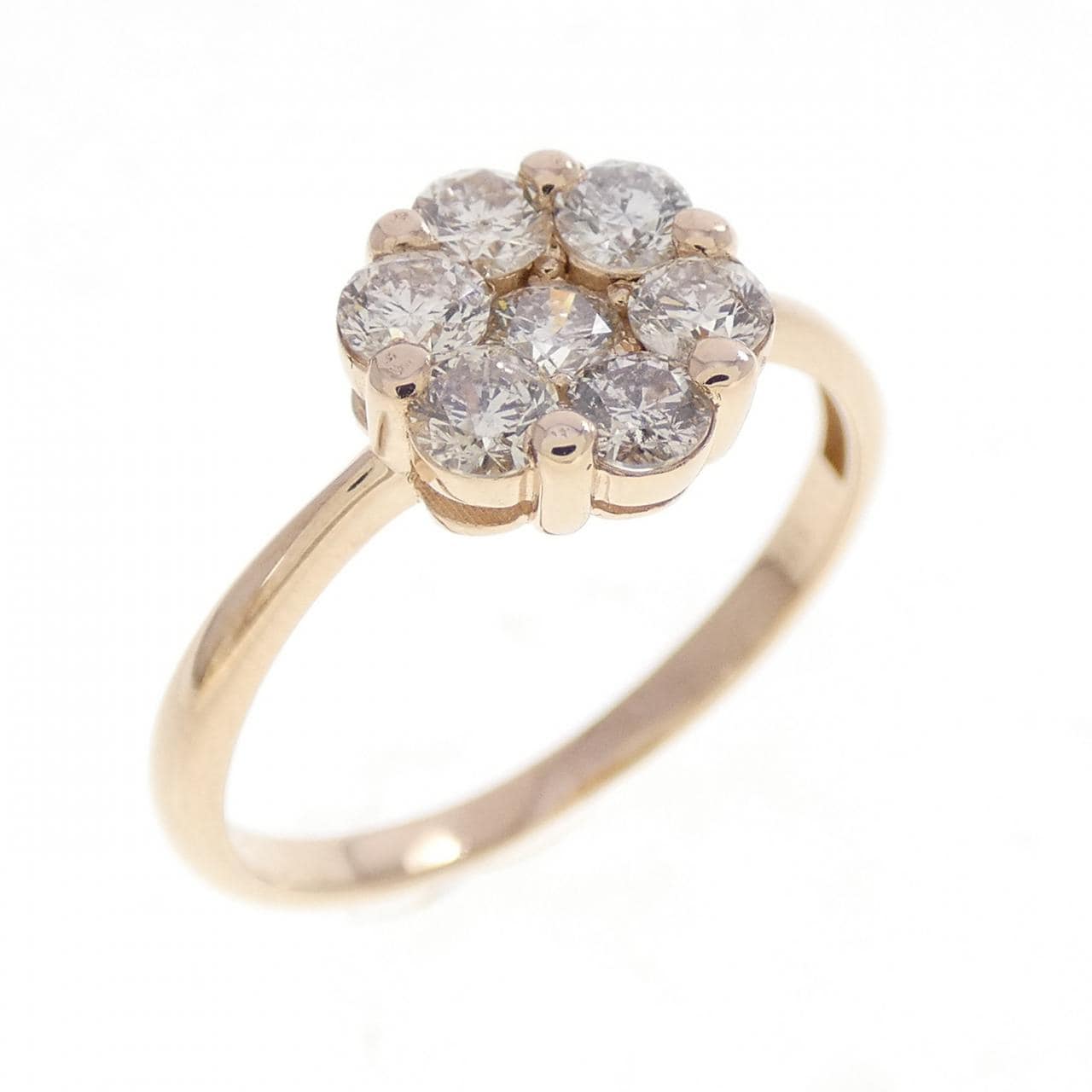 K18PG フラワー ダイヤモンド リング 0.50CT