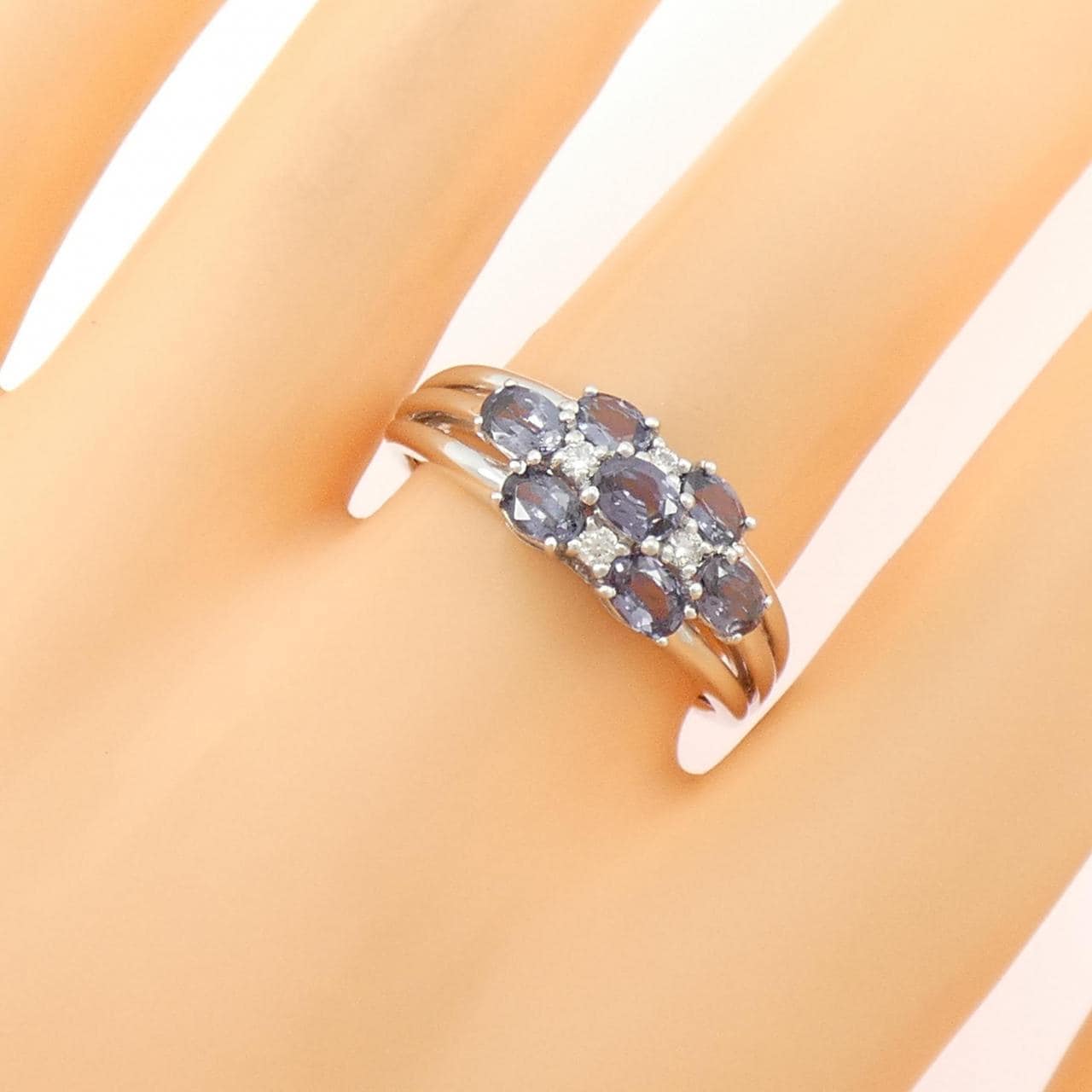 K18WG ガーネット リング 1.30CT