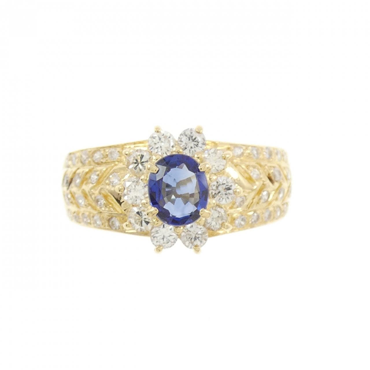 K18YG サファイヤ リング 0.43CT