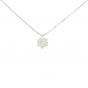 K18WG ソリティア ダイヤモンド ネックレス 1.10CT