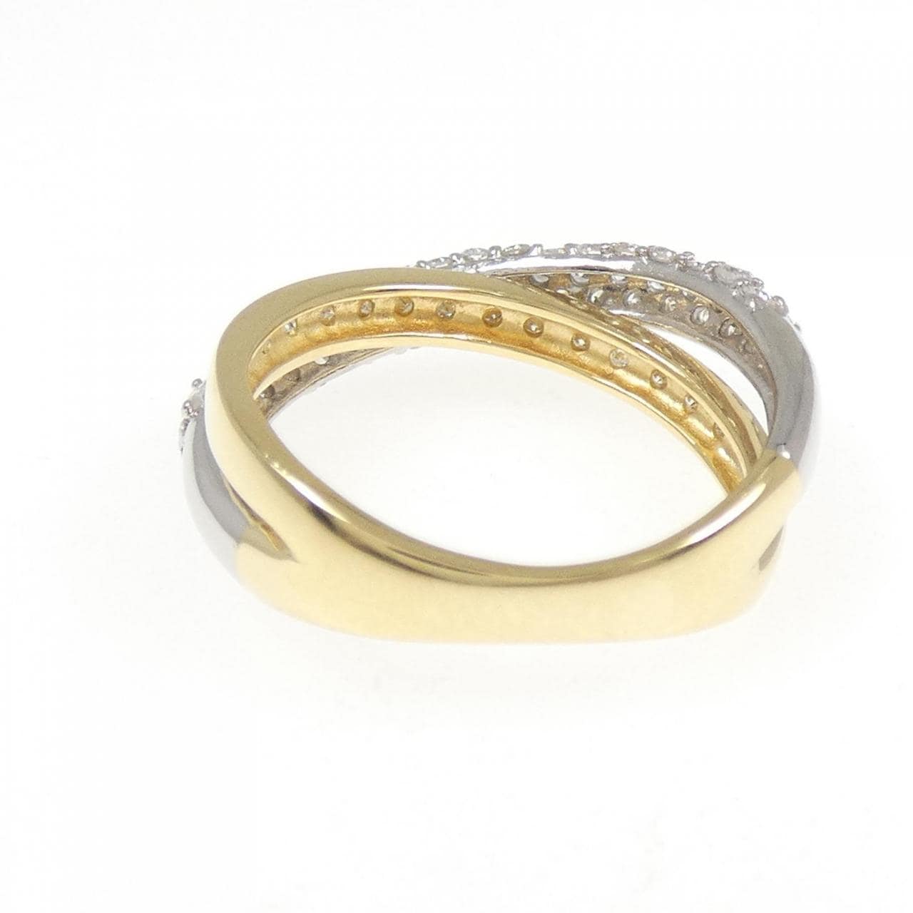 K18YG/PT900 パヴェ ダイヤモンド リング 0.65CT