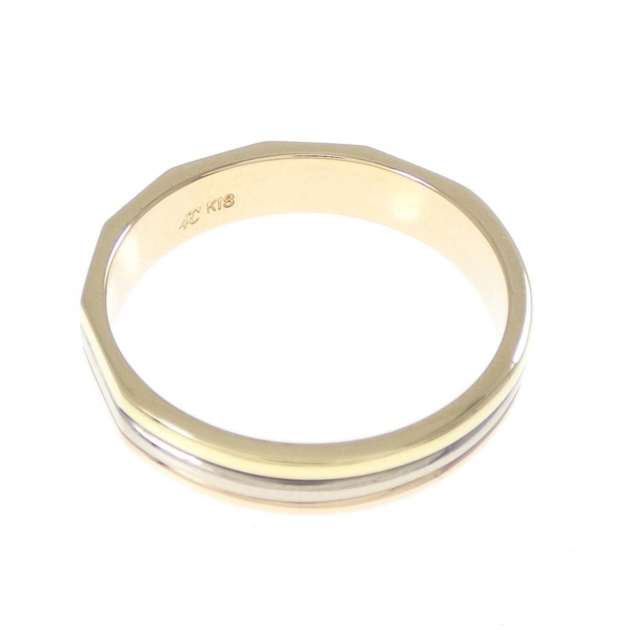 4゜C K18スリーカラー リング