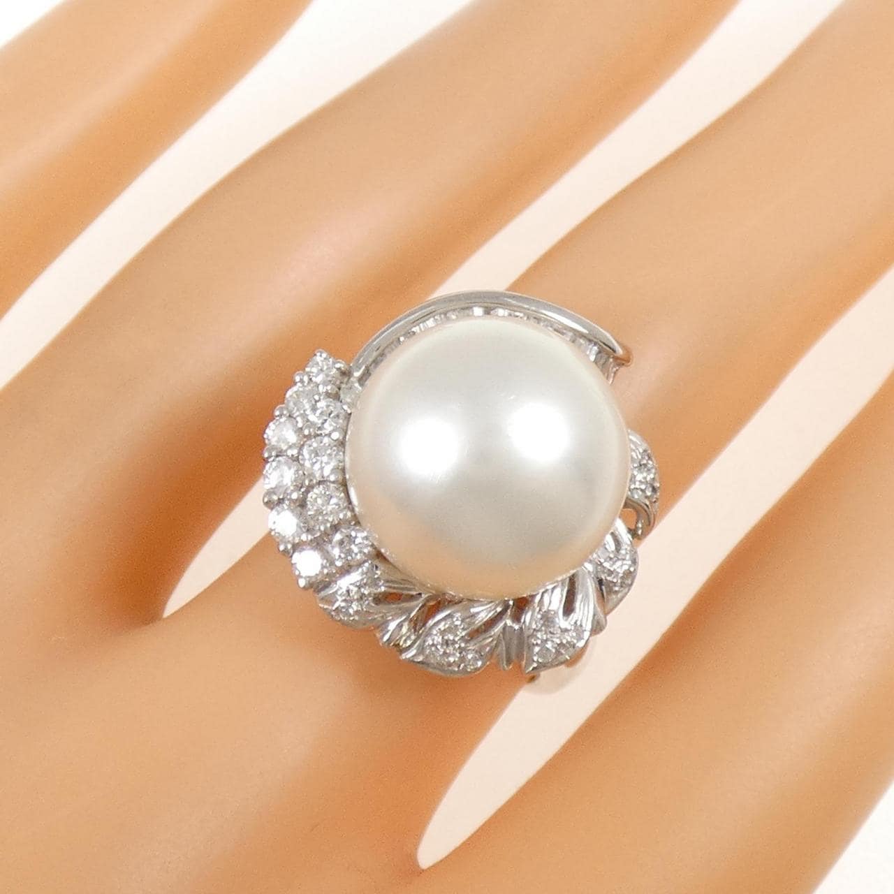 PT900 白蝶パール リング 13.8mm