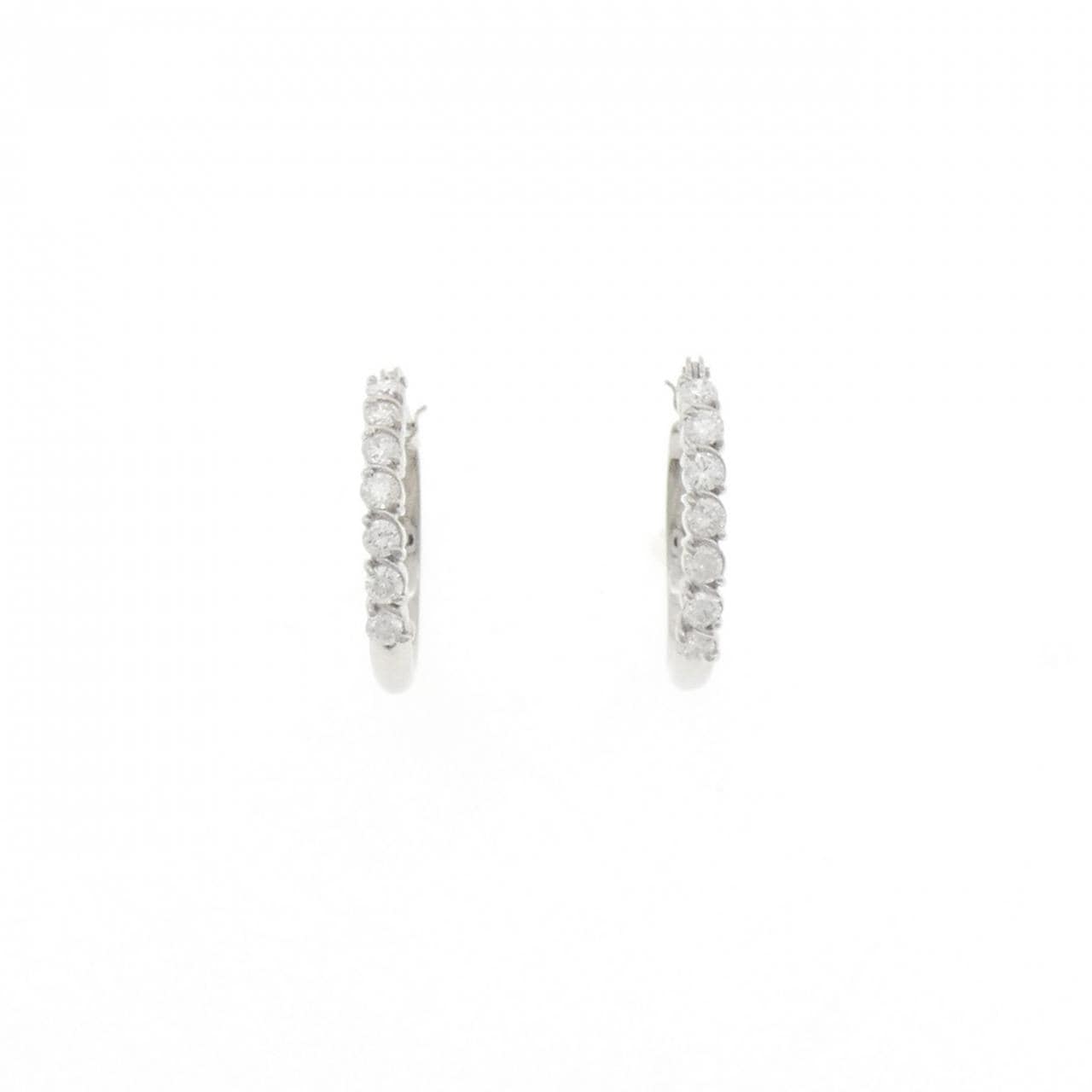 PT900 ダイヤモンド フープ ピアス 0.55CT